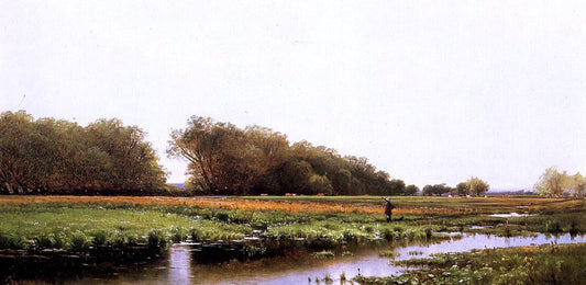  Alfred Thompson Bricher Hunter in the Meadows of Old Newburyport, Massachusetts - Canvas Print