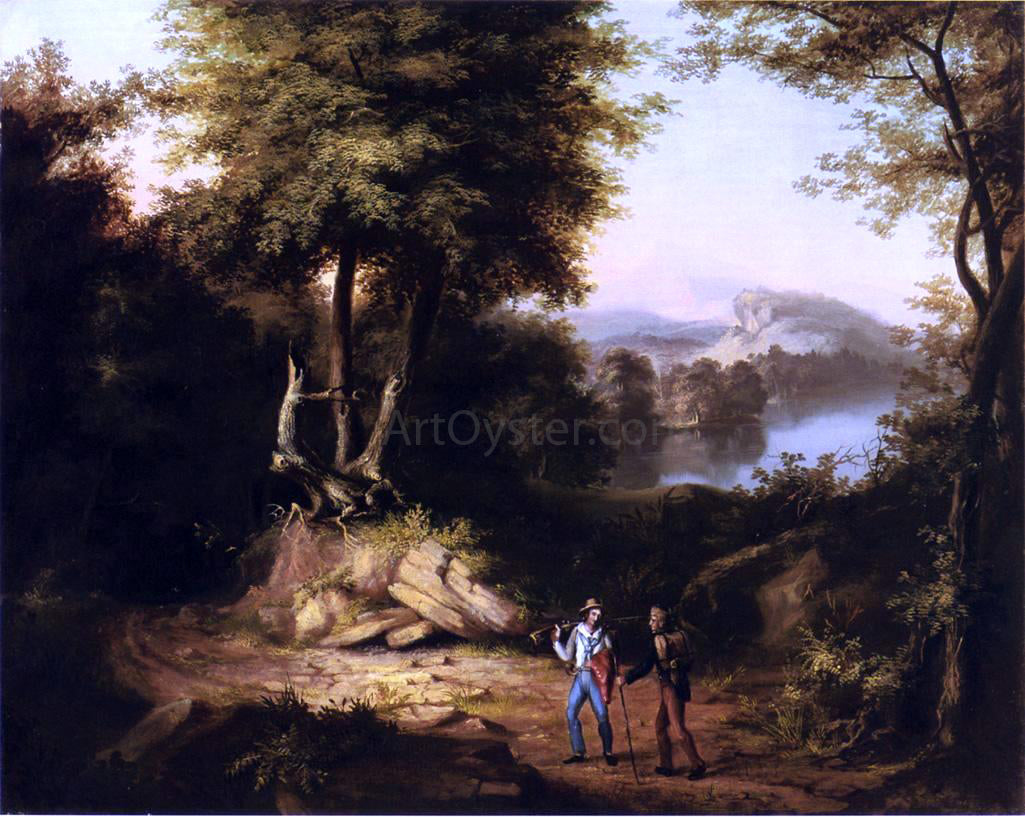  Alvan Fisher Hunters in a Landscape - Canvas Print