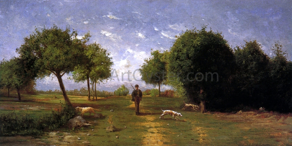  Antoine Chintreuil Huntsman and His Hounds - Canvas Print