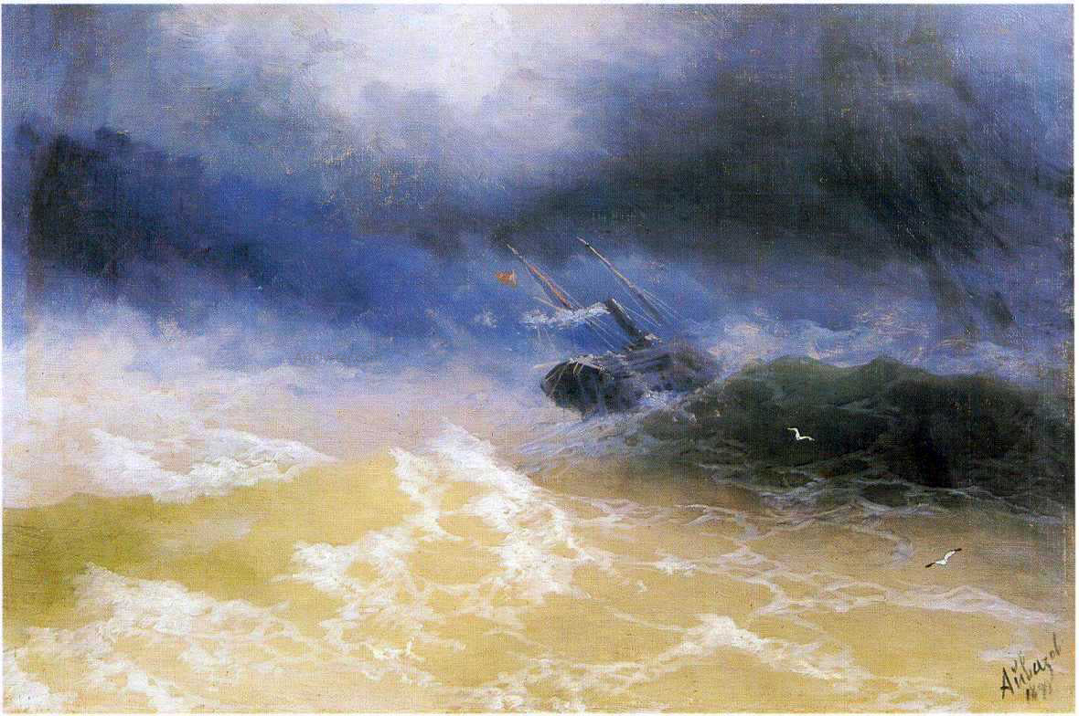  Ivan Constantinovich Aivazovsky Hurricane on a Sea - Canvas Print