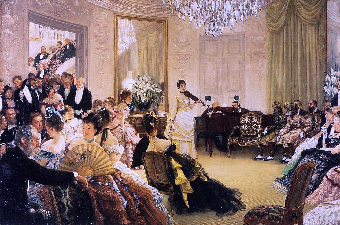  James Tissot Hush! (also known as The Concert) - Canvas Print