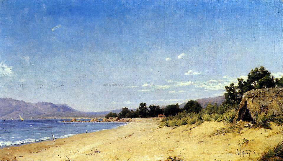 Paul-Camille Guigou Hut by the Seashote - Canvas Print