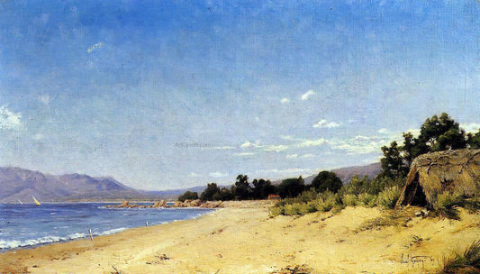  Paul-Camille Guigou Hut by the Seashote - Canvas Print