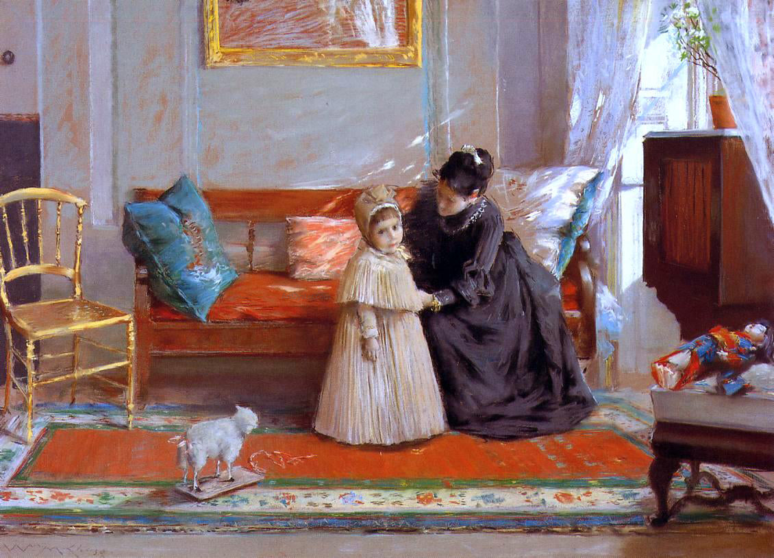  William Merritt Chase I am Going to See Grandma (also known as Mrs. Chase and Child) - Canvas Print