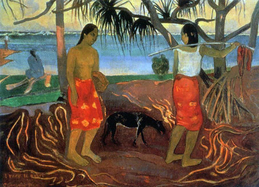  Paul Gauguin I rara te oviri (also known as Beneath the Pandanus Tree) - Canvas Print