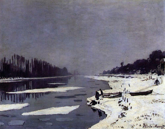  Claude Oscar Monet Ice Floes on the Seine at Bougival - Canvas Print