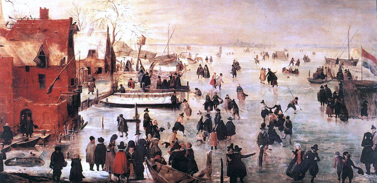  Hendrick Avercamp Ice Landscape - Canvas Print