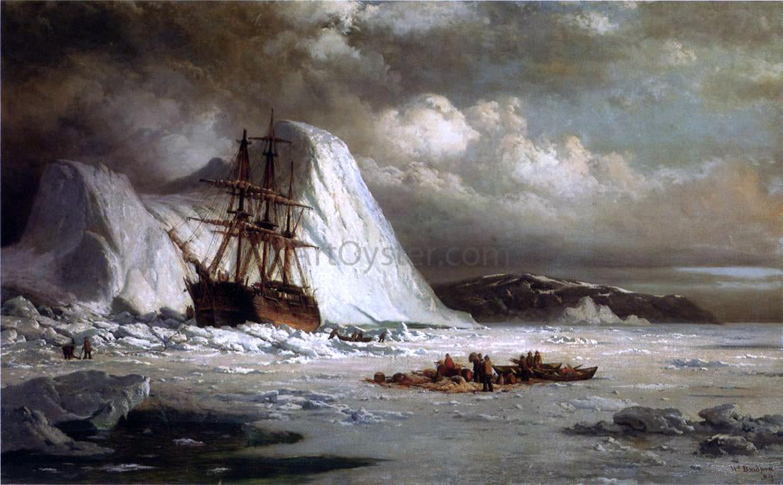  William Bradford Icebound Ship - Canvas Print