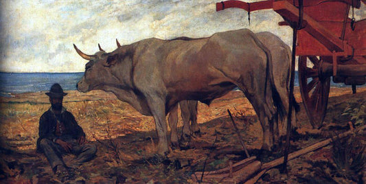  Giovanni Fattori Il carro rosso (also known as Il riposo) - Canvas Print