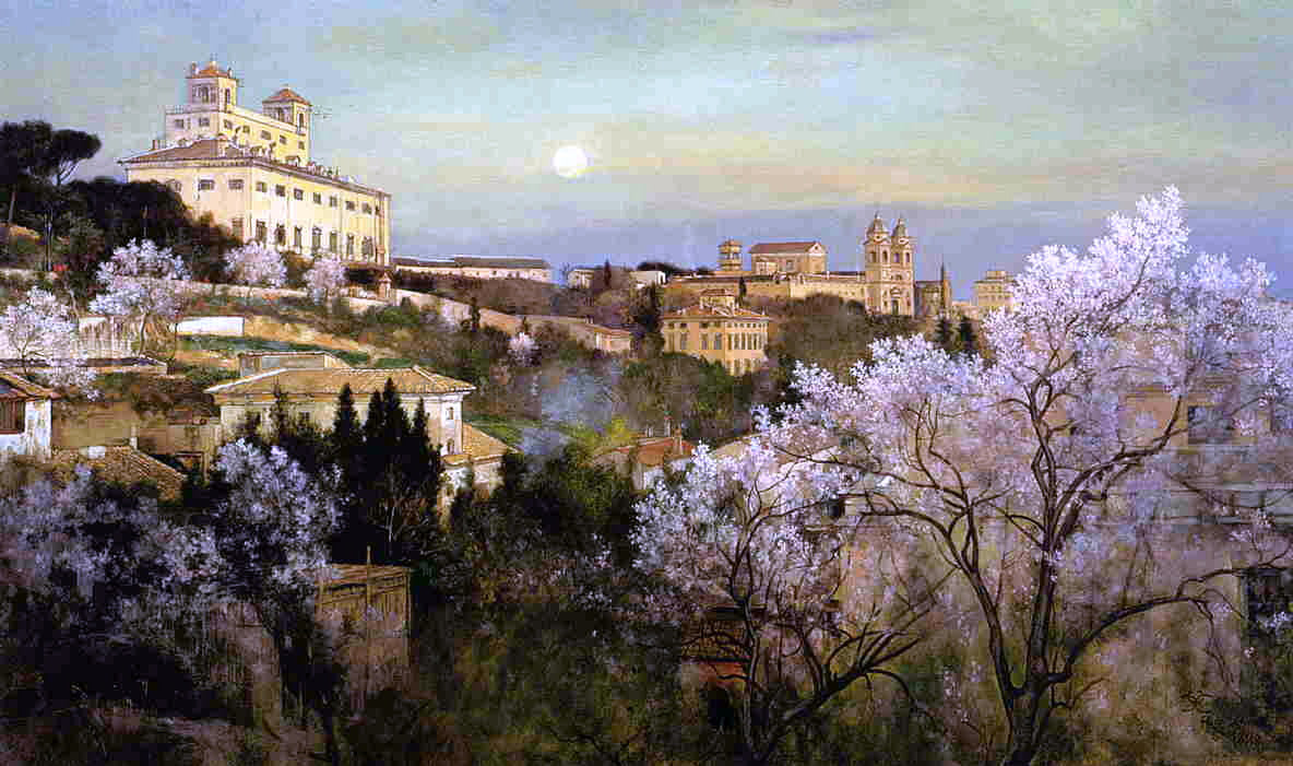  Charles Caryl Coleman Il Pincio with a View of Villa Medici - Canvas Print