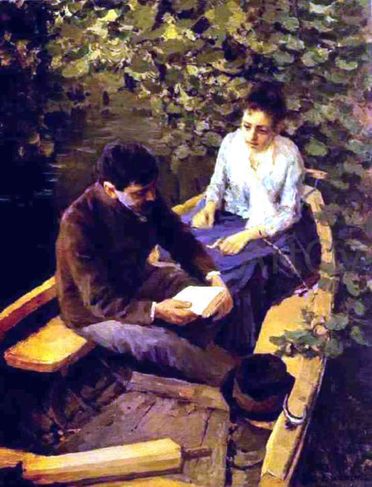  Constantin Alexeevich Korovin In a Boat (Portrait of the Artist Maria Yakunchikova and Self-Portrait) - Canvas Print