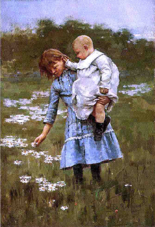  Theodore Robinson In a Daisy Field - Canvas Print