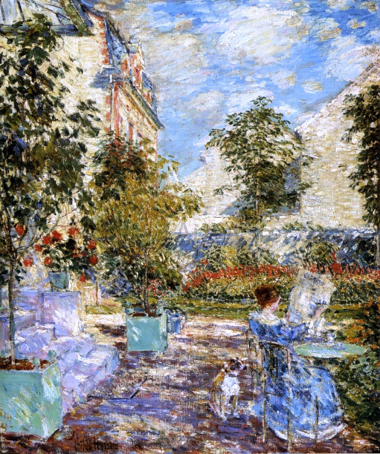  Frederick Childe Hassam In a French Garden - Canvas Print