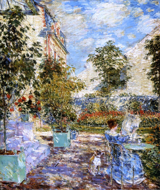  Frederick Childe Hassam In a French Garden - Canvas Print