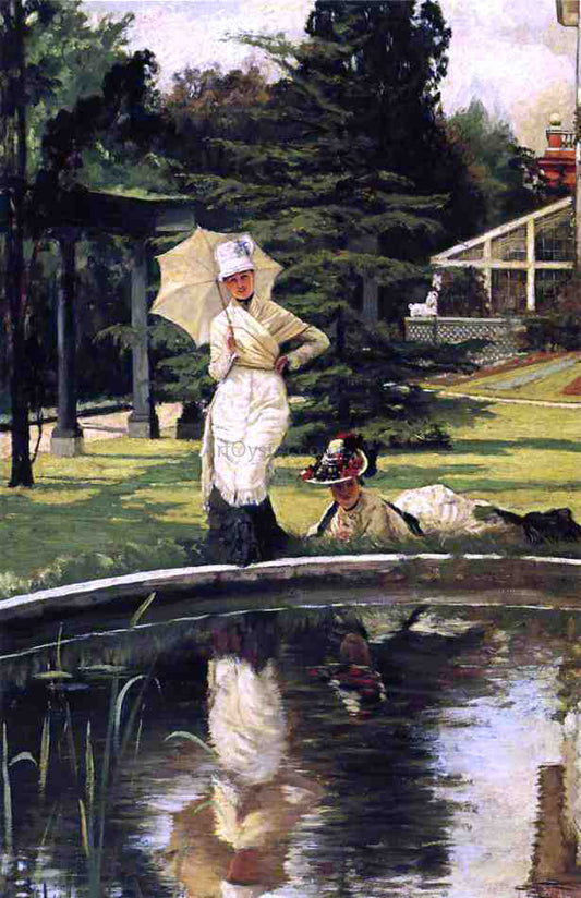  James Tissot In an English Garden - Canvas Print