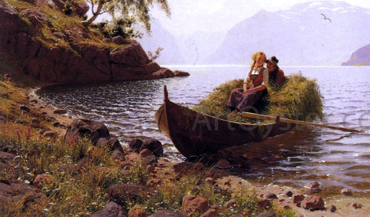  Hans Dahl In Calm Waters (also known as In Stiller Bucht) - Canvas Print