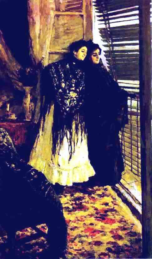  Constantin Alexeevich Korovin In Front of the Balcony: Leonora and Ampara - Canvas Print