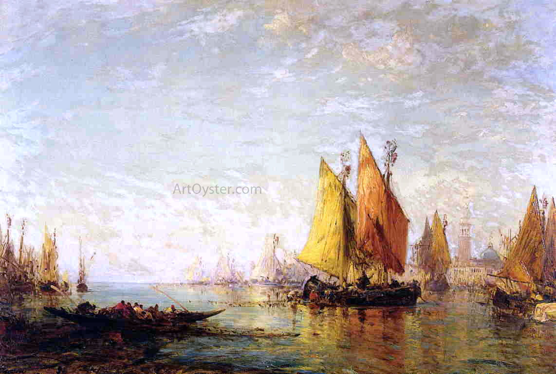  Felix Ziem In Harbor - Canvas Print