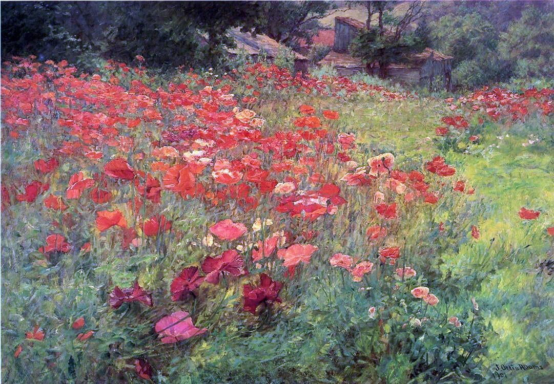  John Ottis Adams In Poppyland - Canvas Print