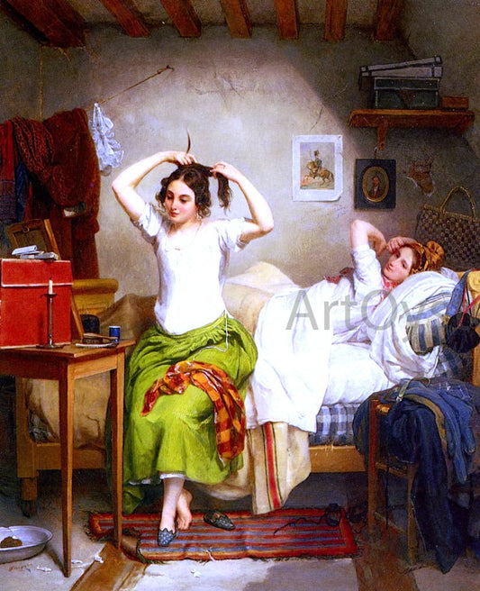  Jean Augustin Franquelin In The Bedroom - Canvas Print