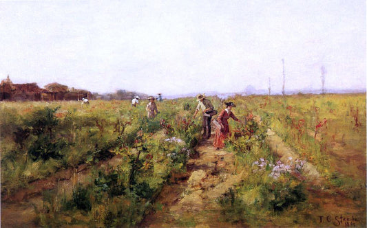  Theodore Clement Steele In the Berry Field - Canvas Print