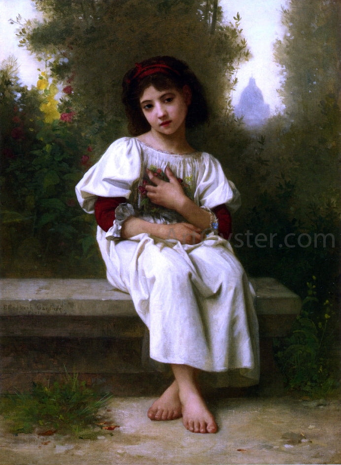  Elizabeth Gardner Bouguereau In the Garden - Canvas Print