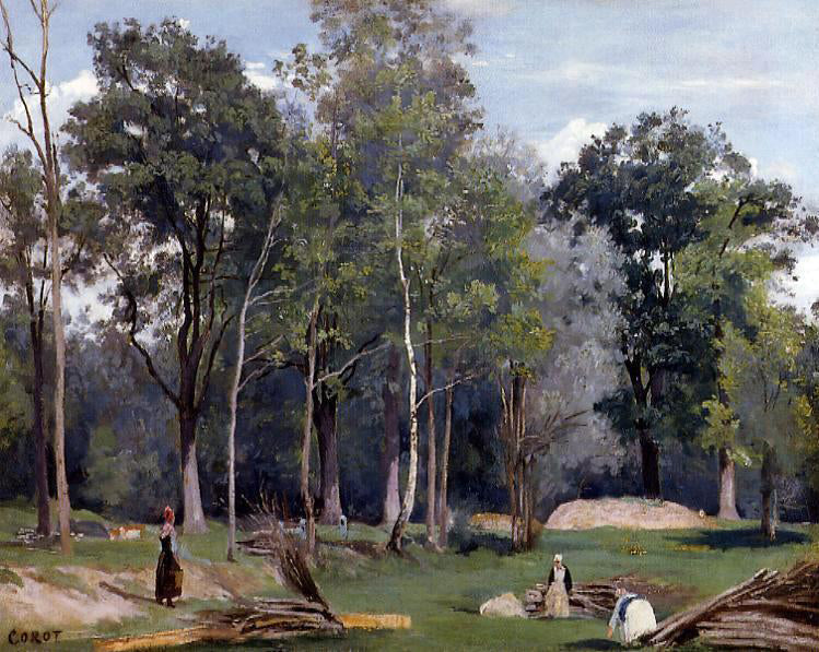  Jean-Baptiste-Camille Corot In the Woods at Ville d'Avray - Canvas Print