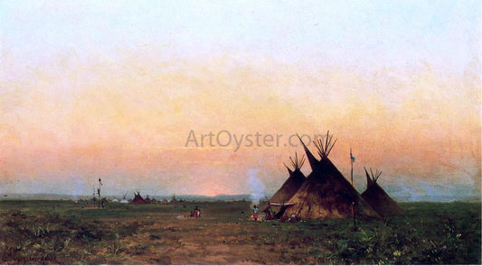 Jules Tavernier Indian Encampment - Canvas Print