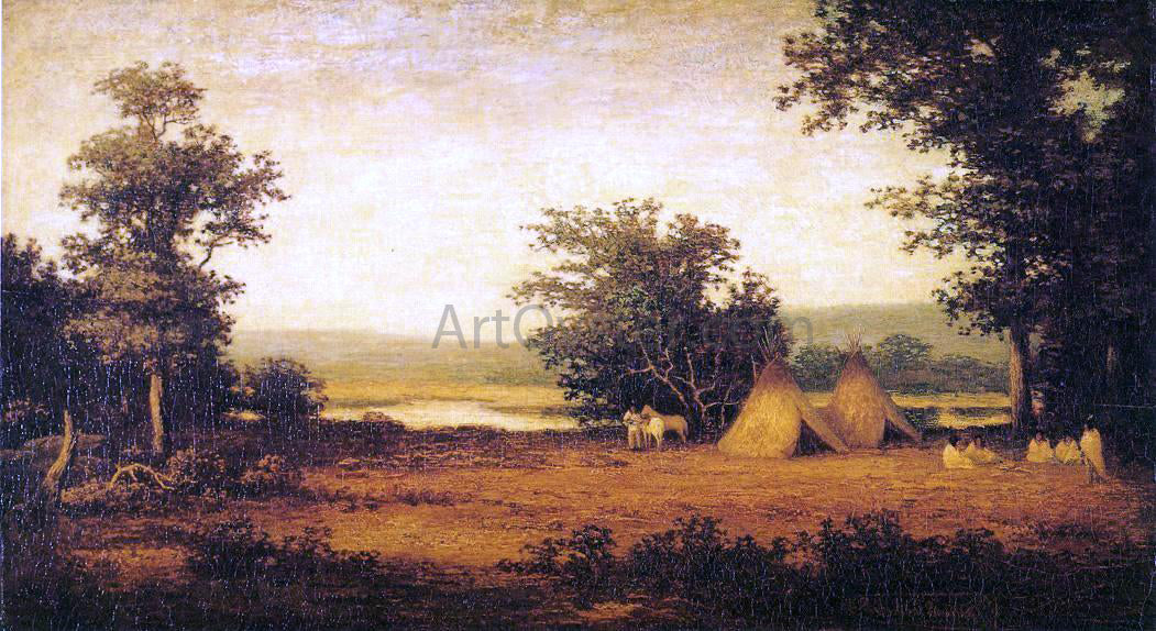  Ralph Albert Blakelock Indian Encampment on the James River, North Dakota - Canvas Print