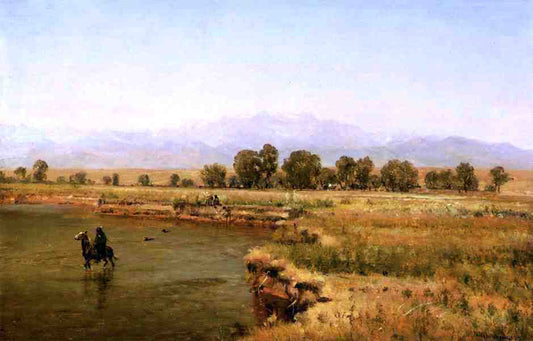  Thomas Worthington Whittredge Indian Encampment on the Platte River, Colorado - Canvas Print