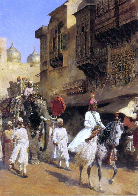  Edwin Lord Weeks Indian Prince and Parade Ceremony - Canvas Print