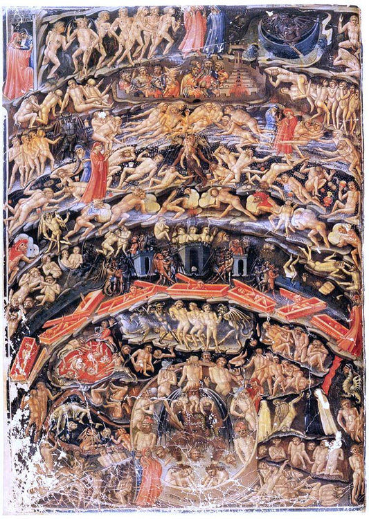  Bartolomeo Di Fruosino Inferno, from the Divine Comedy by Dante (Folio 1v) - Canvas Print