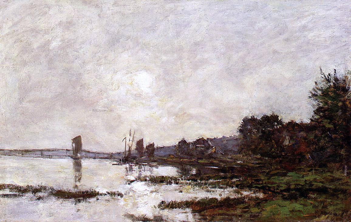  Eugene-Louis Boudin Inlet at Faou - Canvas Print