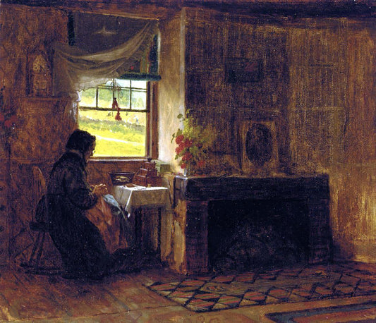  Eastman Johnson Interior of a Farm House in Maine - Canvas Print