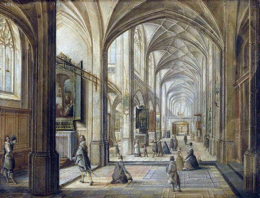  The Younger Hendrick Van  Steenwyck Interior of a Gothic Church - Canvas Print