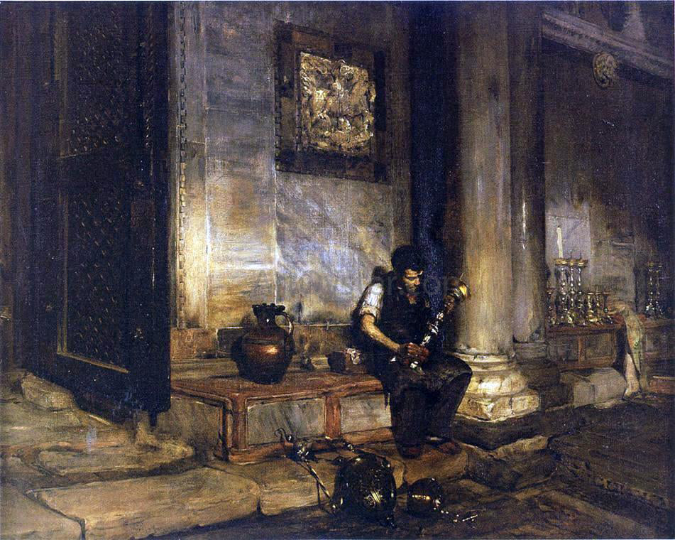  William Merritt Chase Interior of the Baptistry at St. Mark's - Canvas Print