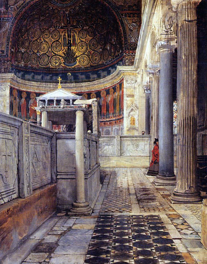  Sir Lawrence Alma-Tadema Interior of the Church of San Clemente, Rome - Canvas Print