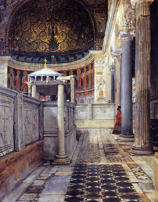  Sir Lawrence Alma-Tadema Interior of the Church of San Clemente, Rome - Canvas Print