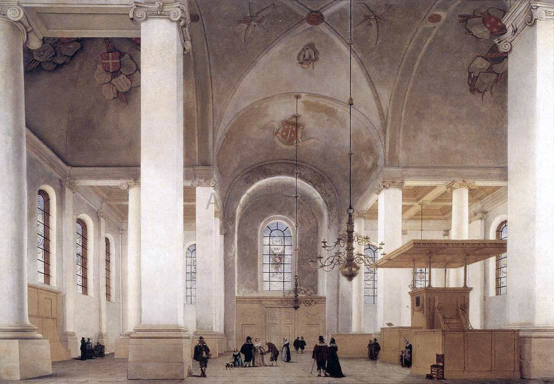  Pieter Jansz Saenredam Interior of the Church of St Anne in Haarlem - Canvas Print