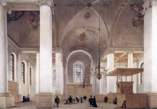 Pieter Jansz Saenredam Interior of the Church of St Anne in Haarlem - Canvas Print