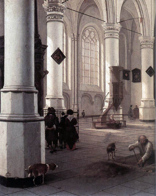  Hendrick Cornelisz Van Vliet Interior of the Nieuwe Kerk at Delft - Canvas Print