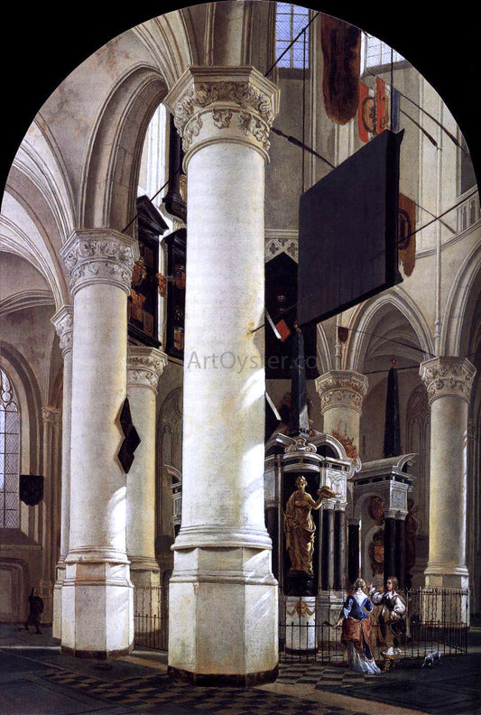  Gerard Houckgeest Interior of the Nieuwe Kerk, Delft, with the Tomb of William the Silent - Canvas Print