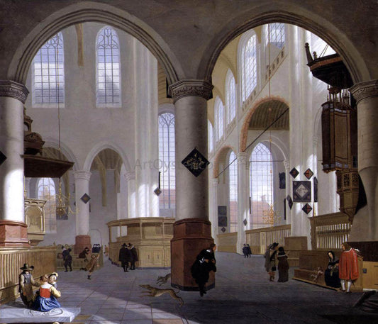  Cornelis De Man Interior of the Oude Kerk, Delft - Canvas Print