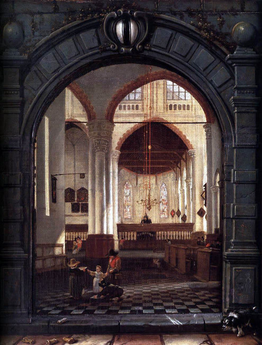  Louys Aernoutsz Elsevier Interior of the Oude Kerk, Delft, Seen Through a Stone Archway - Canvas Print
