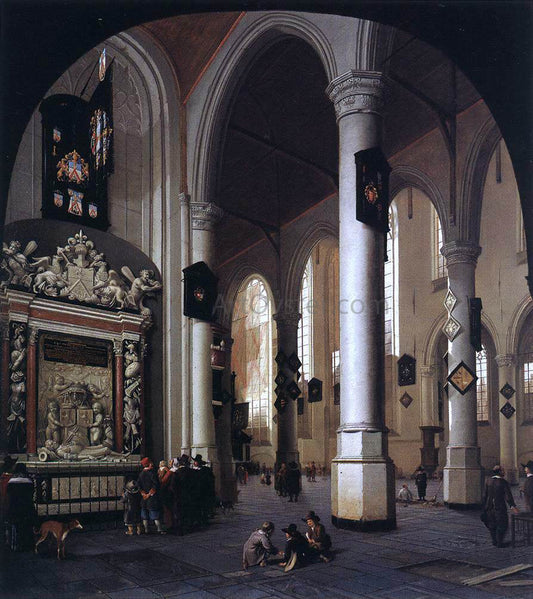  Hendrick Cornelisz Van Vliet Interior of the Oude Kerk, Delft, with the Tomb of Admiral Tromp - Canvas Print