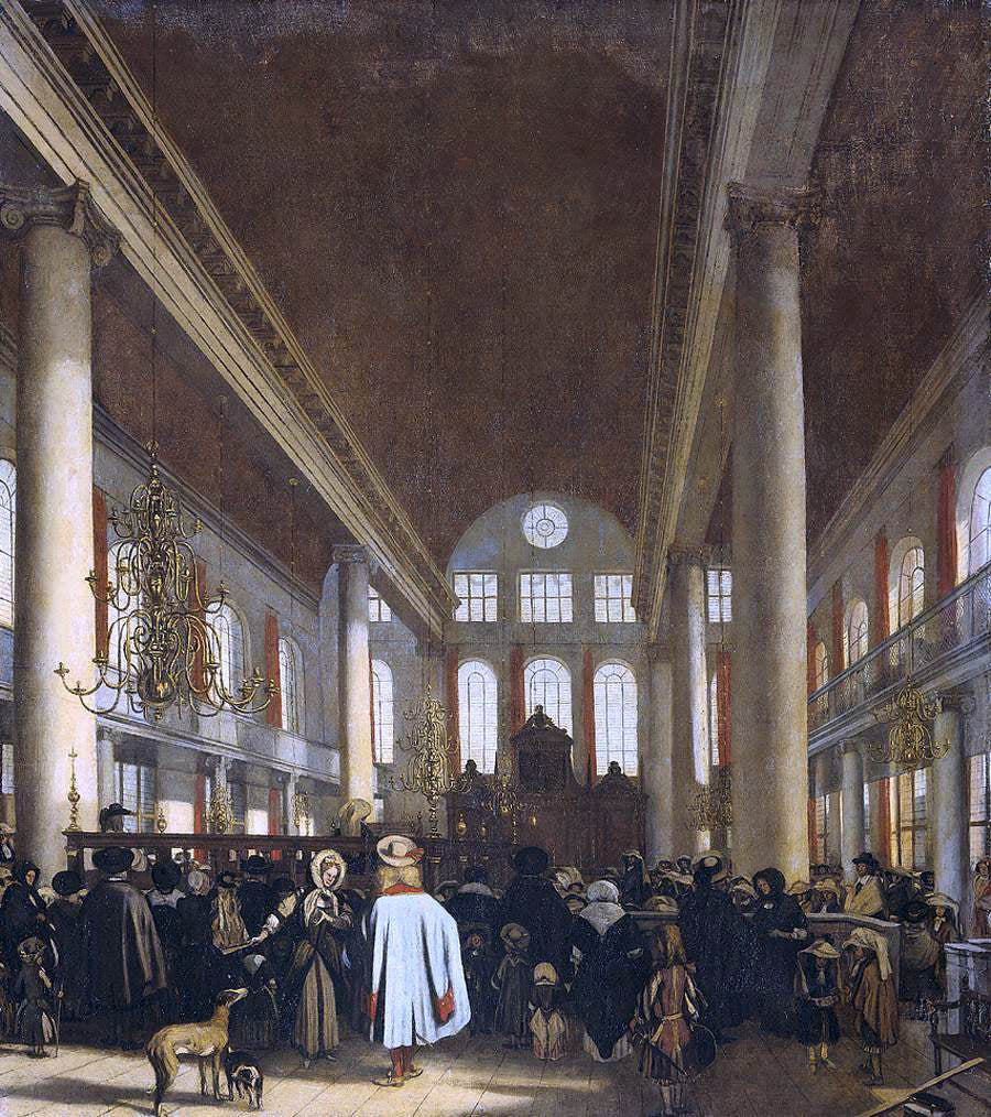  Emanuel De Witte Interior of the Portuguese Synagogue in Amsterdam - Canvas Print