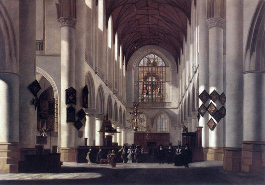  Job Adriaensz Berckheyde Interior of the St Bavo in Haarlem - Canvas Print