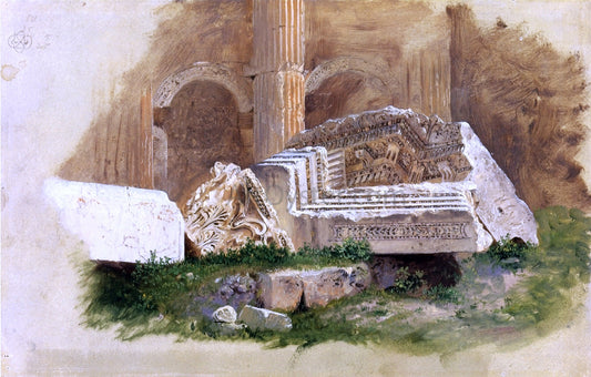  Frederic Edwin Church Interior of the Temple of Bacchus, Baalbek, Syria - Canvas Print