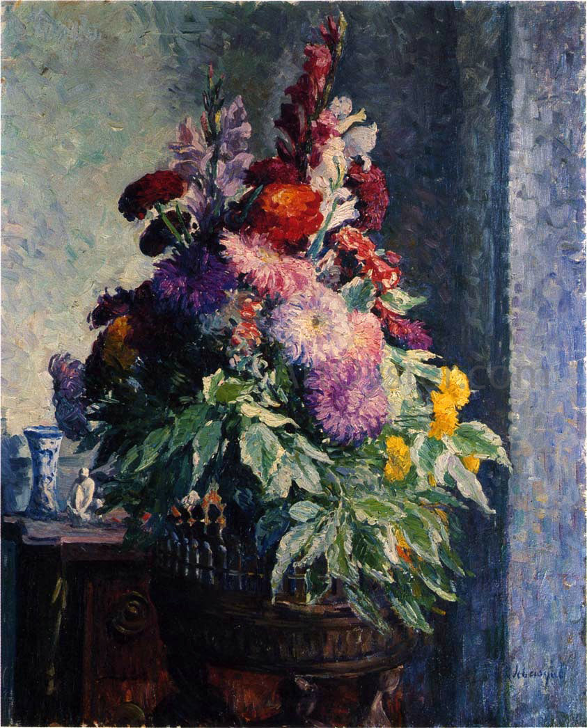  Henri Lebasque Interior with a Bouquet of Flowers - Canvas Print