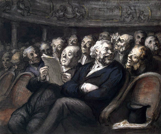  Honore Daumier Intermission at the Comedie Francaise - Canvas Print